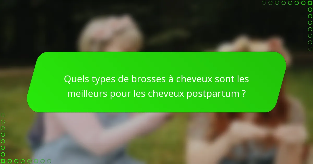 Quels types de brosses à cheveux sont les meilleurs pour les cheveux postpartum ?